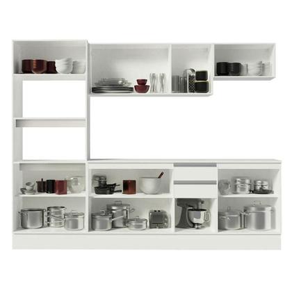 Imagem de Cozinha Completa 100% MDF Madesa Smart 250 cm Modulada Com Balcão e Tampo