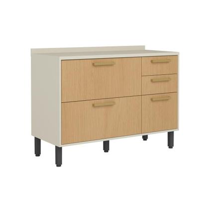 Cozinha Completa 3 Gavetas Nogal Dourado Bossa Nova Bertolini