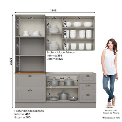 Imagem de Cozinha Completa 3 Peças 100% Mdf com Torre Quente Americana