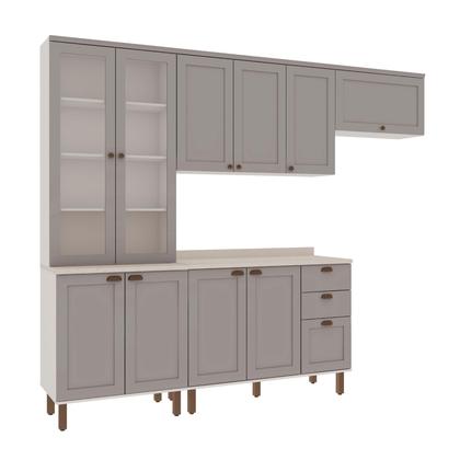 Imagem de Cozinha Completa 4 Pçs 10 Pts 3 Gav Iluminata Branco/fendi
