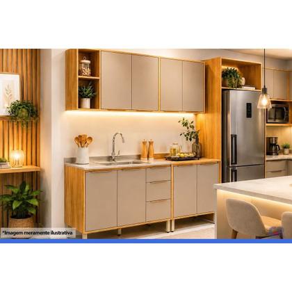 Imagem de Cozinha Completa 4 Peças Plena CZ470 Cinamon/Nude Demóbile