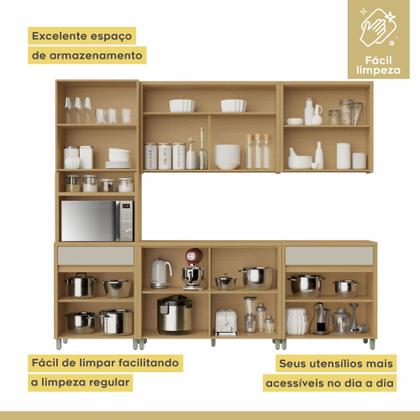 Imagem de Cozinha Completa 5 Peças 11 Portas 2 Gavetas Condessa 270cm 100% Mdf