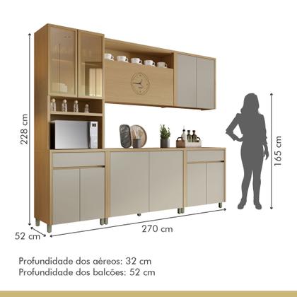 Imagem de Cozinha Completa 5 Peças 11 Portas 2 Gavetas Condessa 270cm 100% Mdf
