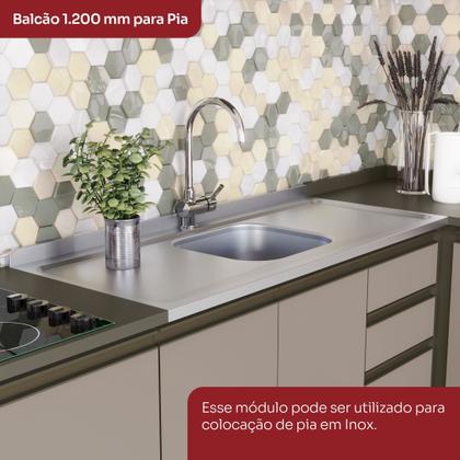 Imagem de Cozinha Completa 6 Peças 100% Mdf com Cristaleira Connect