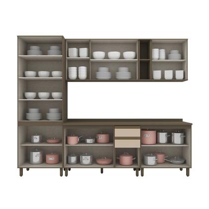 Imagem de Cozinha Completa 6 Peças 100% Mdf com Cristaleira Connect