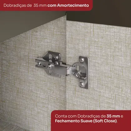 Imagem de Cozinha Completa 6 Peças 100% Mdf com Cristaleira Connect