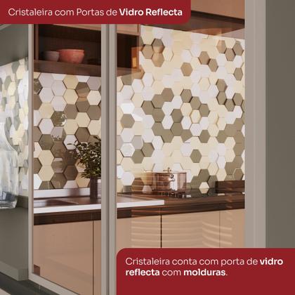 Imagem de Cozinha Completa 6 Peças 100% Mdf com Cristaleira Connect