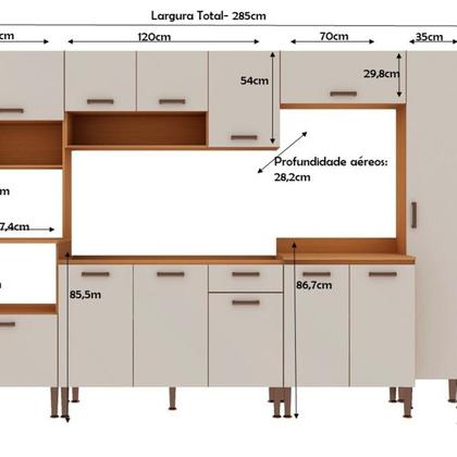 Imagem de Cozinha Completa 6 Peças 100% Mdf Essência Freijo/White laca