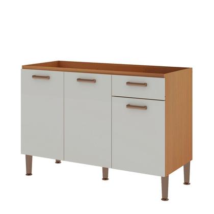 Imagem de Cozinha Completa 6 Peças 100% Mdf Essência Freijo/White laca