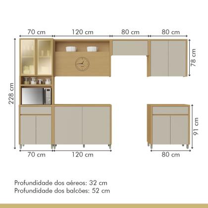 Imagem de Cozinha Completa 6 Peças 12 Portas 2 Gavetas Condessa 350cm 100% Mdf