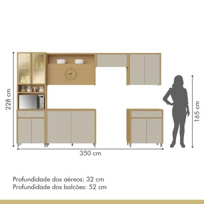 Imagem de Cozinha Completa 6 Peças 12 Portas 2 Gavetas Condessa 350cm 100% Mdf