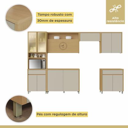 Imagem de Cozinha Completa 6 Peças 12 Portas 2 Gavetas Condessa 350cm 100% Mdf