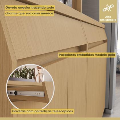 Imagem de Cozinha Completa 6 Peças 13 Portas 7 Gavetas Simone Mendes 350cm 100% Mdf