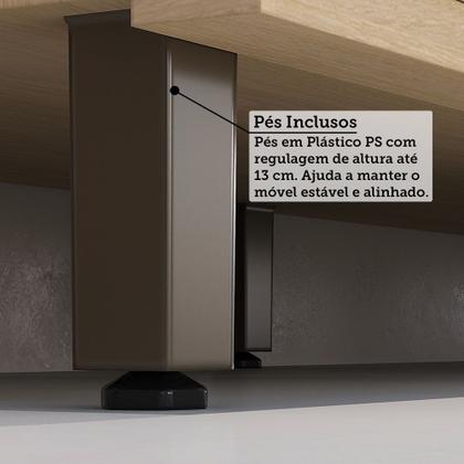 Imagem de Cozinha Completa 6 Peças com Espaço para Micro-ondas e Tampo 310cm Aura Luciane Móveis