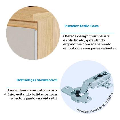 Imagem de Cozinha Completa 6 Peças com Espaço para Micro-ondas e Tampo 310cm Aura Luciane Móveis
