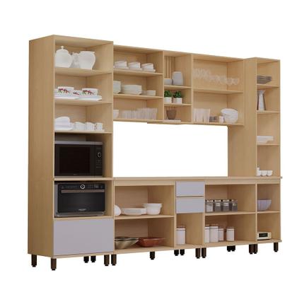 Imagem de Cozinha Completa 6 Peças com Espaço para Micro-ondas e Tampo 310cm Aura Luciane Móveis