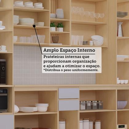 Imagem de Cozinha Completa 6 Peças com Espaço para Micro-ondas e Tampo 310cm Aura Luciane Móveis