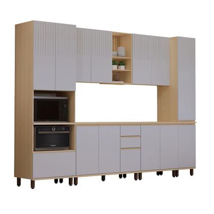 Imagem de Cozinha Completa 6 Peças com Espaço para Micro-ondas e Tampo 310cm Aura Luciane Móveis