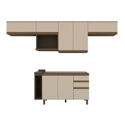 Imagem de Cozinha Completa 8 Peças 8 Portas 100% MDF Aurora Espresso Móveis