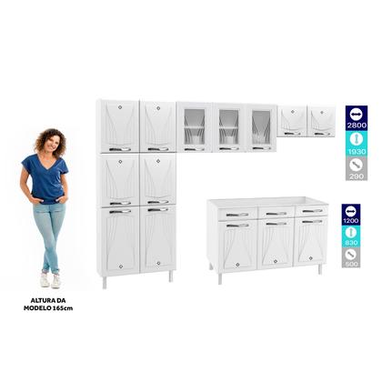 Imagem de Cozinha Completa Aço Star New 14 Portas 2 Gavetas Branco - Telasul