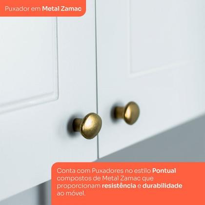 Imagem de Cozinha Completa Americana 12 Portas 7 Gavetas com Vidro 100% Mdf Branco Hp -  Henn