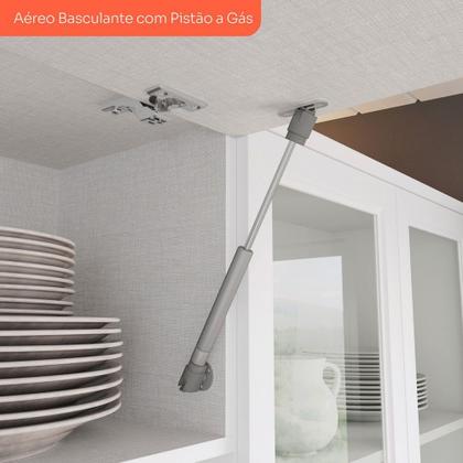 Imagem de Cozinha Completa Americana 12 Portas 7 Gavetas com Vidro 100% Mdf Branco Hp -  Henn
