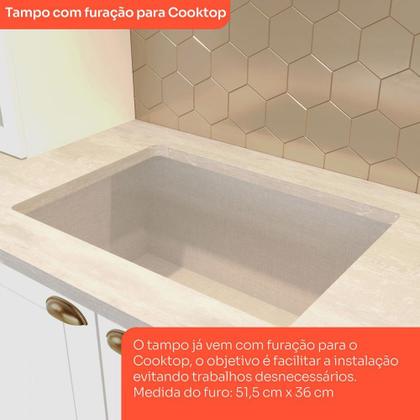 Imagem de Cozinha Completa Americana 12 Portas 7 Gavetas com Vidro 100% Mdf Branco Hp -  Henn