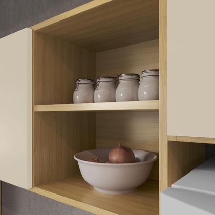 Imagem de Cozinha Completa Antonella+Balcão Para Pia S/Tampo Carvalho/Off White