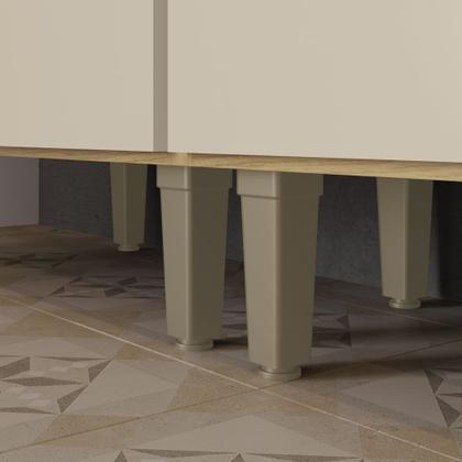 Imagem de Cozinha Completa Antonella+Balcão Para Pia S/Tampo Carvalho/Off White