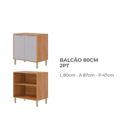 Imagem de Cozinha Completa Aurea 5 Peças c/ Torre Forno e Micro 270cm 100% MDF