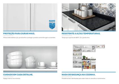 Imagem de Cozinha Completa Branca e Preta em Aço 4 Peças Luce com 3 Vidros