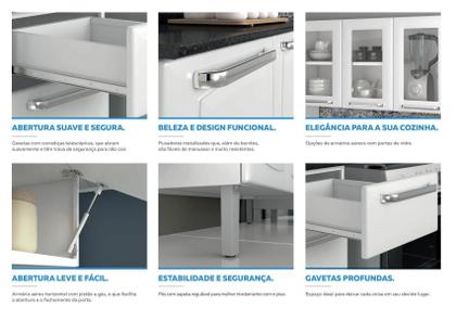 Imagem de Cozinha Completa Branca e Preta em Aço 4 Peças Luce com 3 Vidros