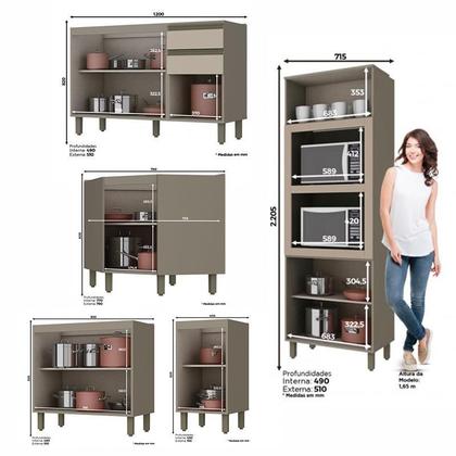 Imagem de Cozinha Completa Canto Oblíquo 11 Peças Connect - Móveis Henn