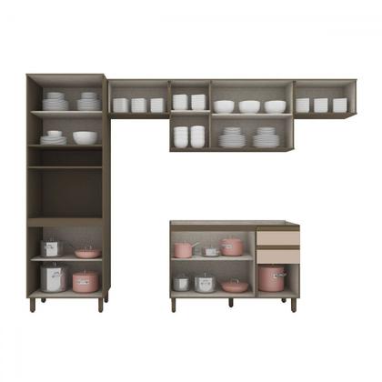 Imagem de Cozinha Completa Connect 12 Portas 2 Gavetas 100% Mdf Duna/Cristal - Henn