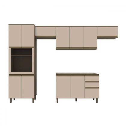 Imagem de Cozinha Completa Connect 12 Portas 2 Gavetas 100% Mdf Duna/Cristal - Henn