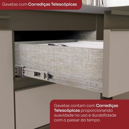 Imagem de Cozinha Completa Connect 12 Portas 2 Gavetas 100% Mdf Duna/Cristal - Henn