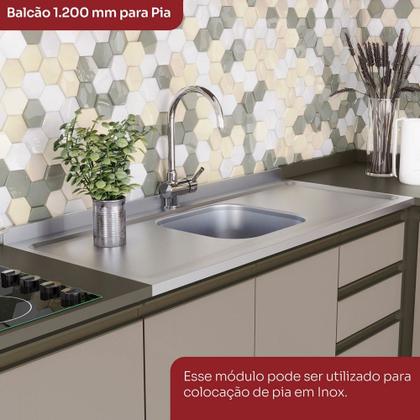 Imagem de Cozinha Completa Connect 12 Portas 2 Gavetas 100% Mdf Duna/Cristal - Henn