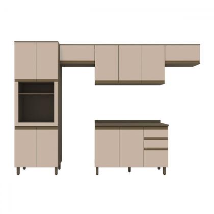 Imagem de Cozinha Completa Connect 12 Portas 2 Gavetas 100% Mdf Duna/Cristal - Henn