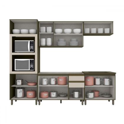 Imagem de Cozinha Completa Connect 12 Portas 2 Gavetas Duna/Cristal - Henn