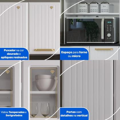 Imagem de Cozinha Completa de Aço 4 Peças Armário para Forno/Micro e Balcão Multimóveis CR20371