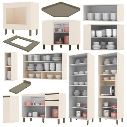 Imagem de Cozinha Completa de Canto 10 Peças Connect com Balcão Forno de Embutir - Móveis Henn