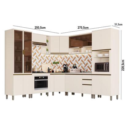 Imagem de Cozinha Completa de Canto 10 Peças Connect com Balcão Forno de Embutir - Móveis Henn