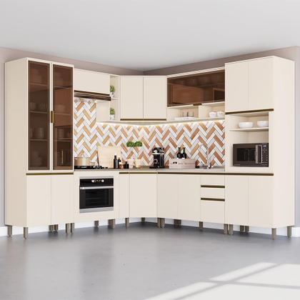 Imagem de Cozinha Completa de Canto 10 Peças Connect com Balcão Forno de Embutir - Móveis Henn