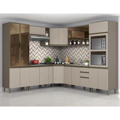 Imagem de Cozinha Completa de Canto 10 Peças Connect com Torre Quente 2 Fornos - Móveis Henn