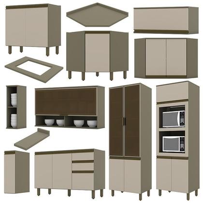 Imagem de Cozinha Completa de Canto 10 Peças Connect com Torre Quente 2 Fornos - Móveis Henn