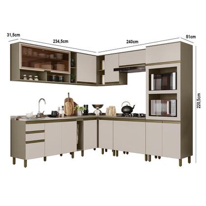 Imagem de Cozinha Completa de Canto 11 Peças Connect - Móveis Henn