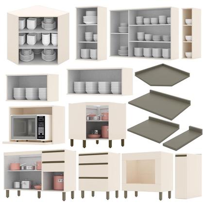 Imagem de Cozinha Completa de Canto 13 Peças Connect - Móveis Henn