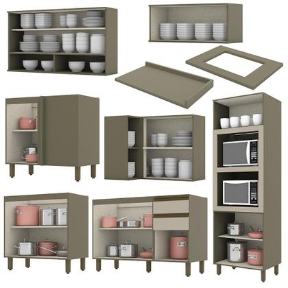 Imagem de Cozinha Completa de Canto 7 Peças Connect com Torre Quente 2 Fornos - Móveis Henn