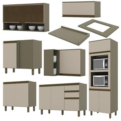 Imagem de Cozinha Completa de Canto 7 Peças Connect com Torre Quente 2 Fornos - Móveis Henn