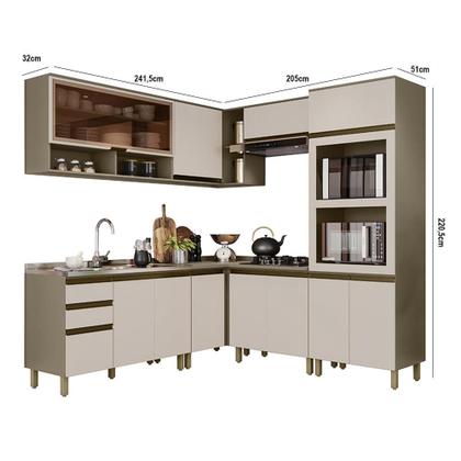Imagem de Cozinha Completa de Canto 7 Peças Connect com Torre Quente 2 Fornos - Móveis Henn